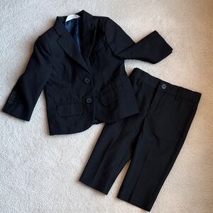 Cat & Jack 2 Piece Black Suit Blazer & Dress Pants Baby Boy Size 12 months